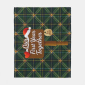 Our First Year Together 2025 Wooden Sign Fleece Deken (Voorkant)