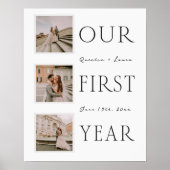 Our First Year Wedding Photo Poster (Voorkant)