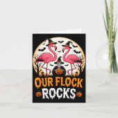 Our Flock Rocks Flamingo Halloween Costume Matchin Kaart (Voorkant)