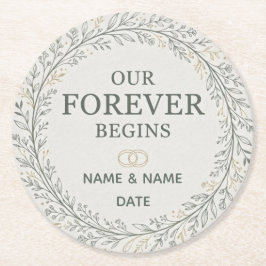 Our Forever Begins Romantic Marriage Proposal Ronde Kartonnen Onderzetter