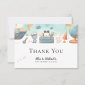 Our Greatest Adventure Map Neutral Baby Shower Bedankkaart (Voorkant)