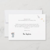 Our Greatest Adventure Map Neutral Baby Shower Bedankkaart (Achterkant)