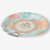 Our Greatest Adventure Neutral Cute Baby Shower Papieren Bordje (Gekanteld)