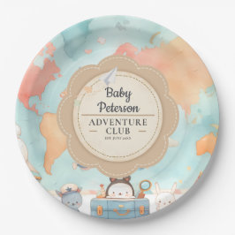 Our Greatest Adventure Neutral Cute Baby Shower Papieren Bordje