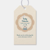 Our Greatest Adventure Teal Blue Cute Baby Shower Cadeaulabel (Voorkant)