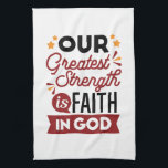 Our Greatest Strength Is Faith in God Quote Theedoek<br><div class="desc">Declare your source of strength with this bold and inspiring quote: “Our Greatest Strength Is Faith in God.” Featuring clean, modern typography with vibrant accents, this faith-based design is perfect for anyone who walks boldly in God’s truth. Ideal for shirts, mugs, phone cases, posters, and stickers—whether you're uplifting yourself or...</div>