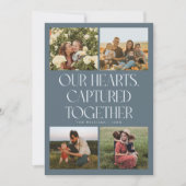 Our Hearts Slate Blue Multi Photo Valentines Day  Feestdagenkaart (Voorkant)