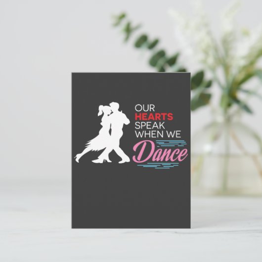 Our Hearts Speak When We Dance Salsa Dancing Briefkaart (Staand voorkant)