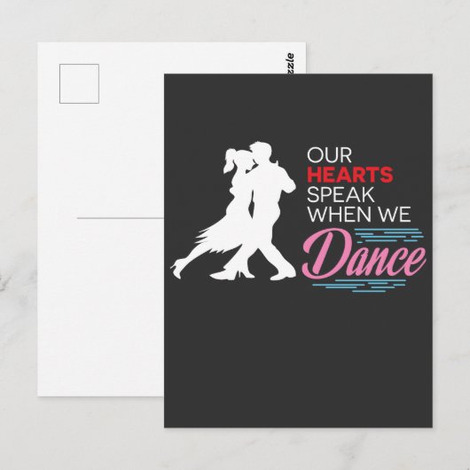 Our Hearts Speak When We Dance Salsa Dancing Briefkaart (Voorkant / Achterkant)