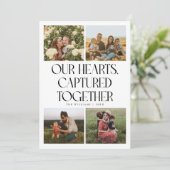 Our Hearts White Multi Photo Valentines Day  Feestdagenkaart (Staand voorkant)