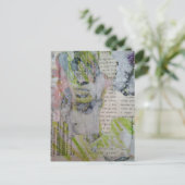 Our info shows abstract collage with face briefkaart (Staand voorkant)