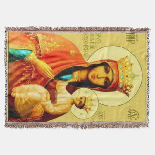 Our Lady Czestochowa Virgin Mary Orthodox Blanket Deken (Voorkant)