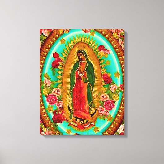 Our Lady Guadalupe Mexican Saint Virgin Mary Canvas Afdruk (Voorkant)