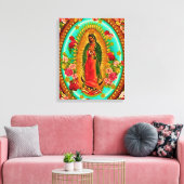Our Lady Guadalupe Mexican Saint Virgin Mary Canvas Afdruk (Insitu (Woonkamer))