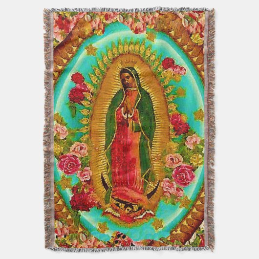 Our Lady Guadalupe Mexican Saint Virgin Mary Deken (Voorkant Verticaal)
