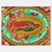 Our Lady Guadalupe Mexican Saint Virgin Mary Fleece Deken (Voorkant (Horizontaal))