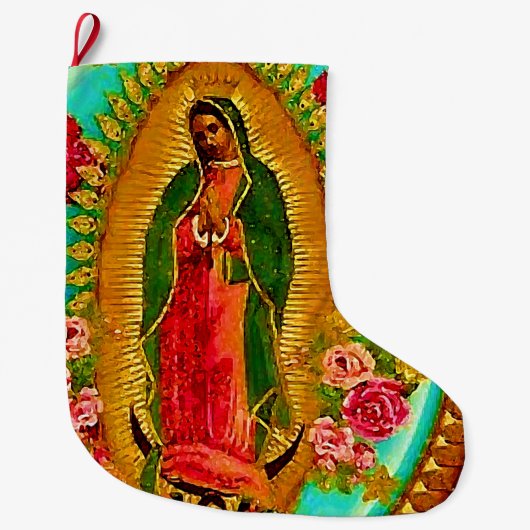 Our Lady Guadalupe Mexican Saint Virgin Mary Grote Kerstsok (Voorkant)