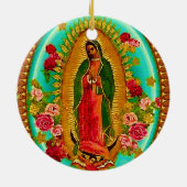 Our Lady Guadalupe Mexican Saint Virgin Mary Keramisch Ornament (Achterkant)