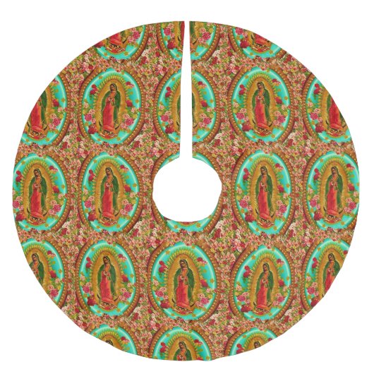 Our Lady Guadalupe Mexican Saint Virgin Mary Kerstboom Rok (Voorkant)