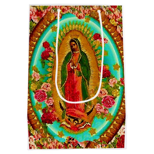 Our Lady Guadalupe Mexican Saint Virgin Mary Medium Cadeauzakje (Achterkant)