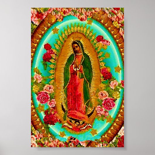 Our Lady Guadalupe Mexican Saint Virgin Mary Poster (Voorkant)