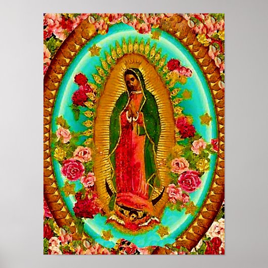 Our Lady Guadalupe Mexican Saint Virgin Mary Poster (Voorkant)