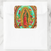 Our Lady Guadalupe Mexican Saint Virgin Mary Vierkante Sticker (Tas)