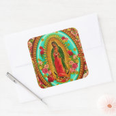 Our Lady Guadalupe Mexican Saint Virgin Mary Vierkante Sticker (Envelop)