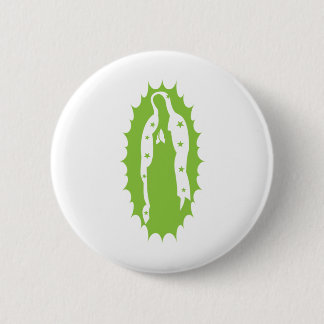 OUr Lady Guadalupe Modern kalkgroen Ronde Button 5,7 Cm