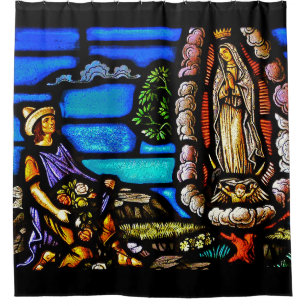 Our Lady Guadalupe Nuestra Senora Glas in lood Douchegordijn
