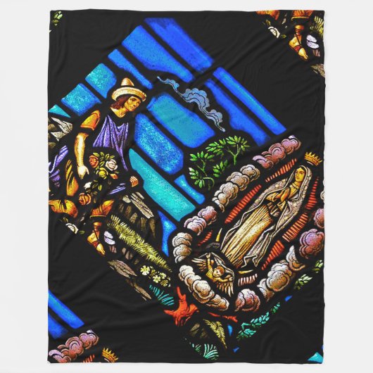 Our Lady Guadalupe Nuestra Senora Glas in lood Fleece Deken (Voorkant)