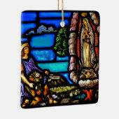 Our Lady Guadalupe Nuestra Senora Glas in lood Keramisch Ornament (Rechts)