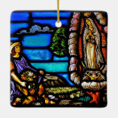 Our Lady Guadalupe Nuestra Senora Glas in lood Keramisch Ornament (Achterkant)
