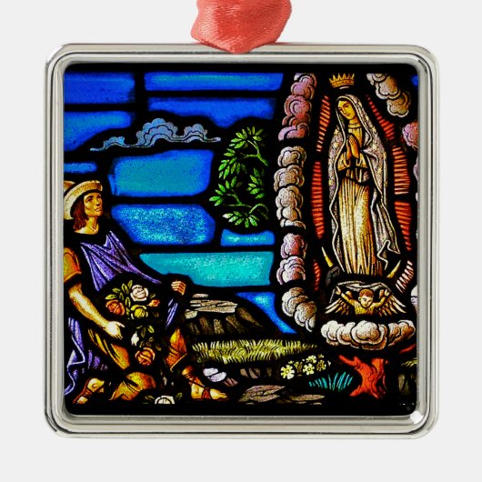 Our Lady Guadalupe Nuestra Senora Glas in lood Metalen Ornament (Voorkant)