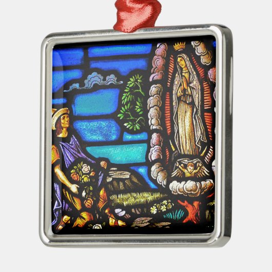 Our Lady Guadalupe Nuestra Senora Glas in lood Metalen Ornament (Links)