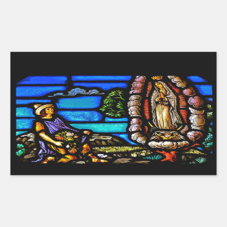 Our Lady Guadalupe Nuestra Senora Glas in lood Rechthoekige Sticker