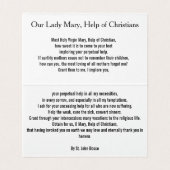 Our Lady Mary, Help of Christians Prayer Card Kaart (Binnenkant ongevouwen)