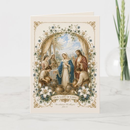 Our Lady of Cana Catholic Wedding Bedankkaart (Voorkant)