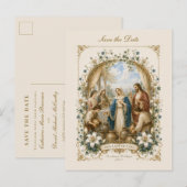 Our Lady of Cana Save the Date Wedding Briefkaart (Voorkant / Achterkant)