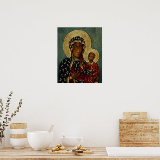 Our Lady of Czestochowa Black Maddona Virgin Mary Poster (Keuken)
