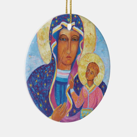 Our Lady of Czestochowa Black Madonna Poland Keramisch Ornament (Rechts)