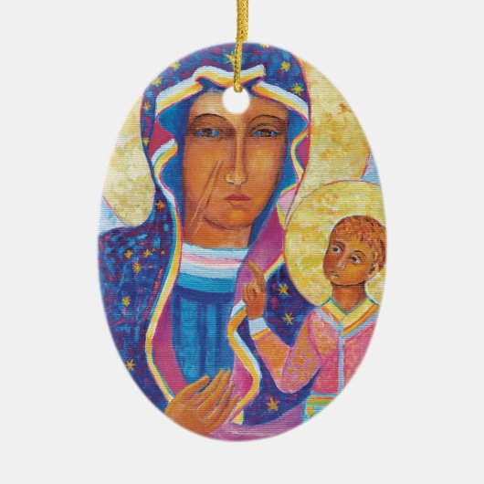 Our Lady of Czestochowa Black Madonna Poland Keramisch Ornament (Voorkant)