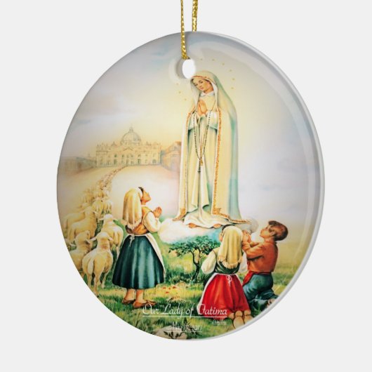 Our Lady of Fatima 1917 Keramisch Ornament (Links)