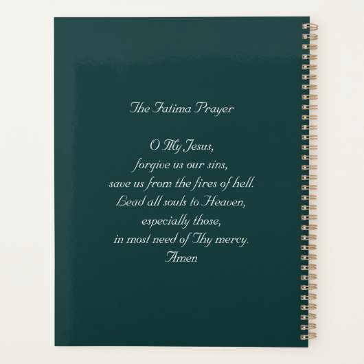 Our Lady of Fatima 1917 Planner (Achterkant)
