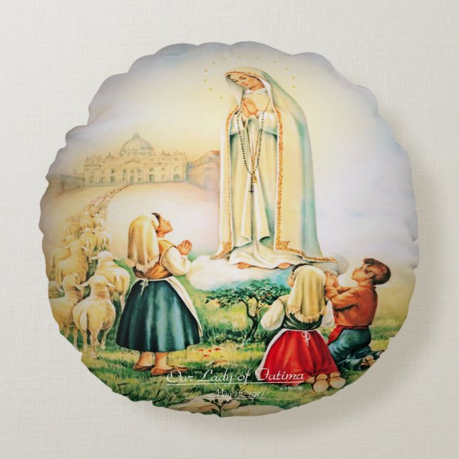 Our Lady of Fatima 1917 Rond Kussen (Voorkant)