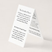 Our Lady of  Fatima Prayer Card Kaart (Achterkant)