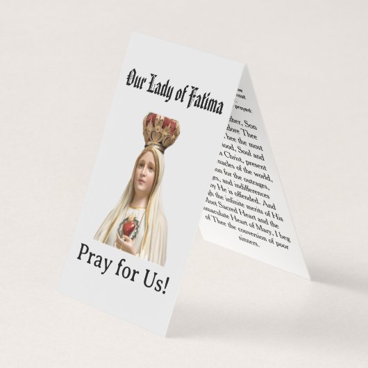 Our Lady of  Fatima Prayer Card Kaart (Voorkant)