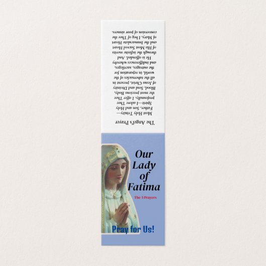 Our Lady of Fatima Prayer Card Kaart (Buitenkant ongevouwen)