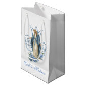 Our Lady of Grace Catholic Blue Floral  Klein Cadeauzakje (Voorkant Gekanteld)