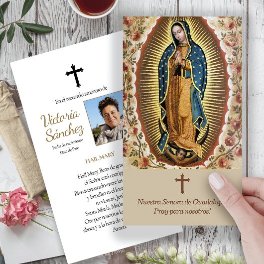 Our Lady of Guadalupe 3 Spaanse Kaarten Visitekaartje
